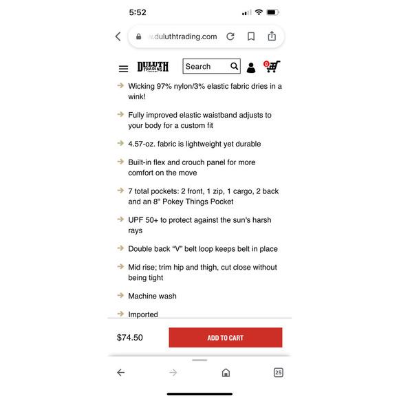 Duluth Trading co Women’s Dry On The Fly Slim Leg Pants - Picture 13 of 14